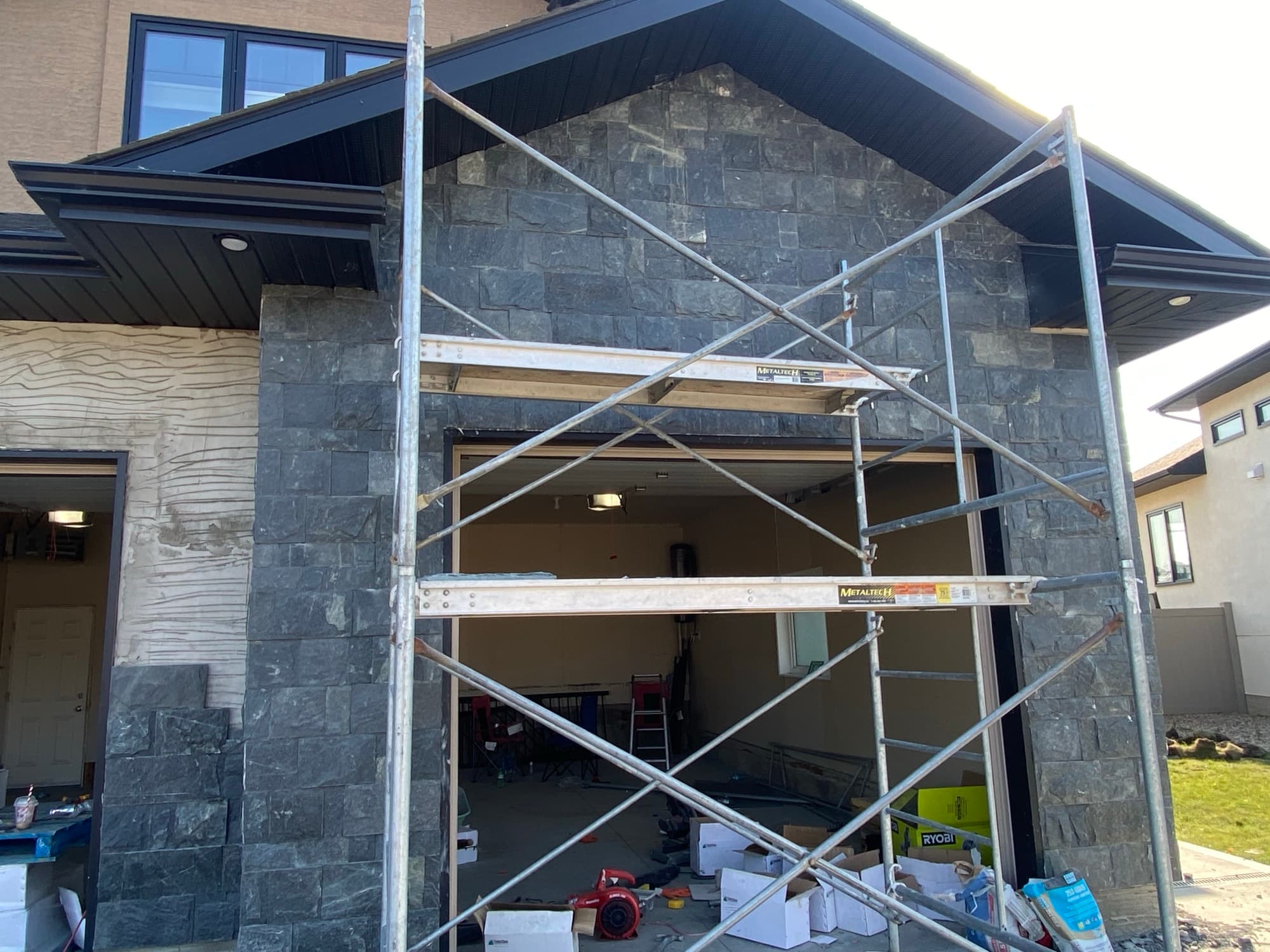 Stoonex Services wall stone project in Saskatoon